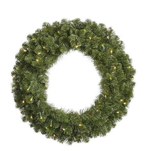 36" Pre-Lit Double-Sided Grand Teton Artificial Christmas Wreath - Clear LED