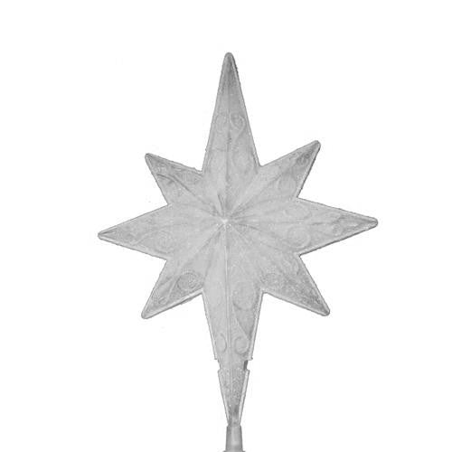 11" Lighted Frosted White Bethlehem Star Christmas Tree Topper - Clear Lights