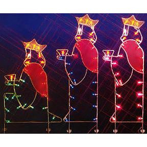 66" Three Wisemen Nativity Silhouette Lighted Wire Frame Christmas Yard Art