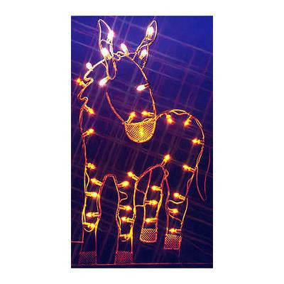 47" Donkey Nativity Silhouette Lighted Wire Frame Christmas Yard Art Decoration