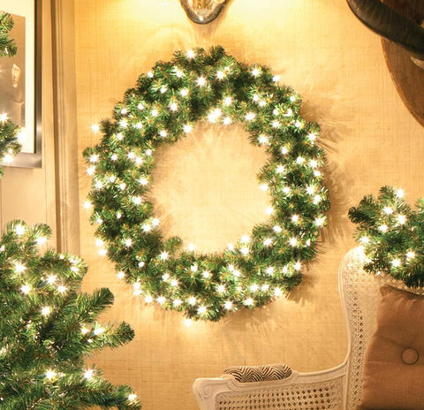 30" Pre-Lit Middleton Artificial Christmas Wreath - Clear Lights