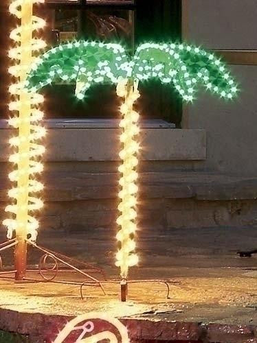 4.5' Tropical Lighted Holographic Rope Light Outdoor Palm Tree Yard Decoration