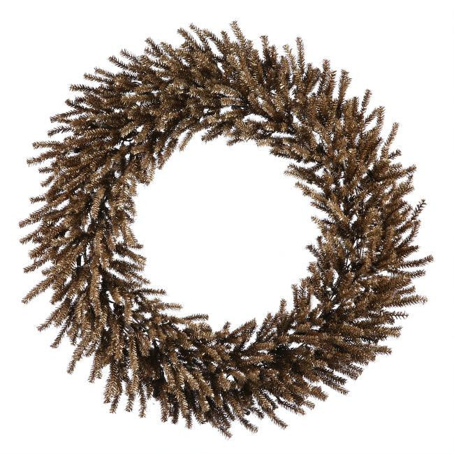 24" Sparkling Chocolate Brown Artificial Christmas Wreath - Unlit