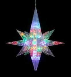 19" LED Lighted Multi Twinkling 3D Bethlehem Star Hanging Christmas Decoration