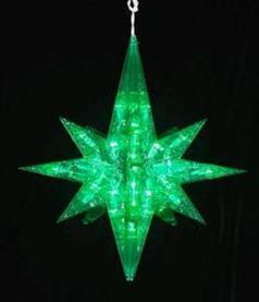 19" LED Lighted Green Twinkling 3D Bethlehem Star Hanging Christmas Decoration