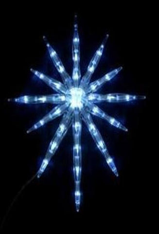 17" LED Lighted Cool White 12-Point Starburst Hanging Christmas Decoration