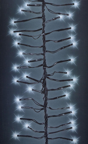 Set of 1508 Cool White LED 8-Function Cluster Christmas Lights - Black Wire