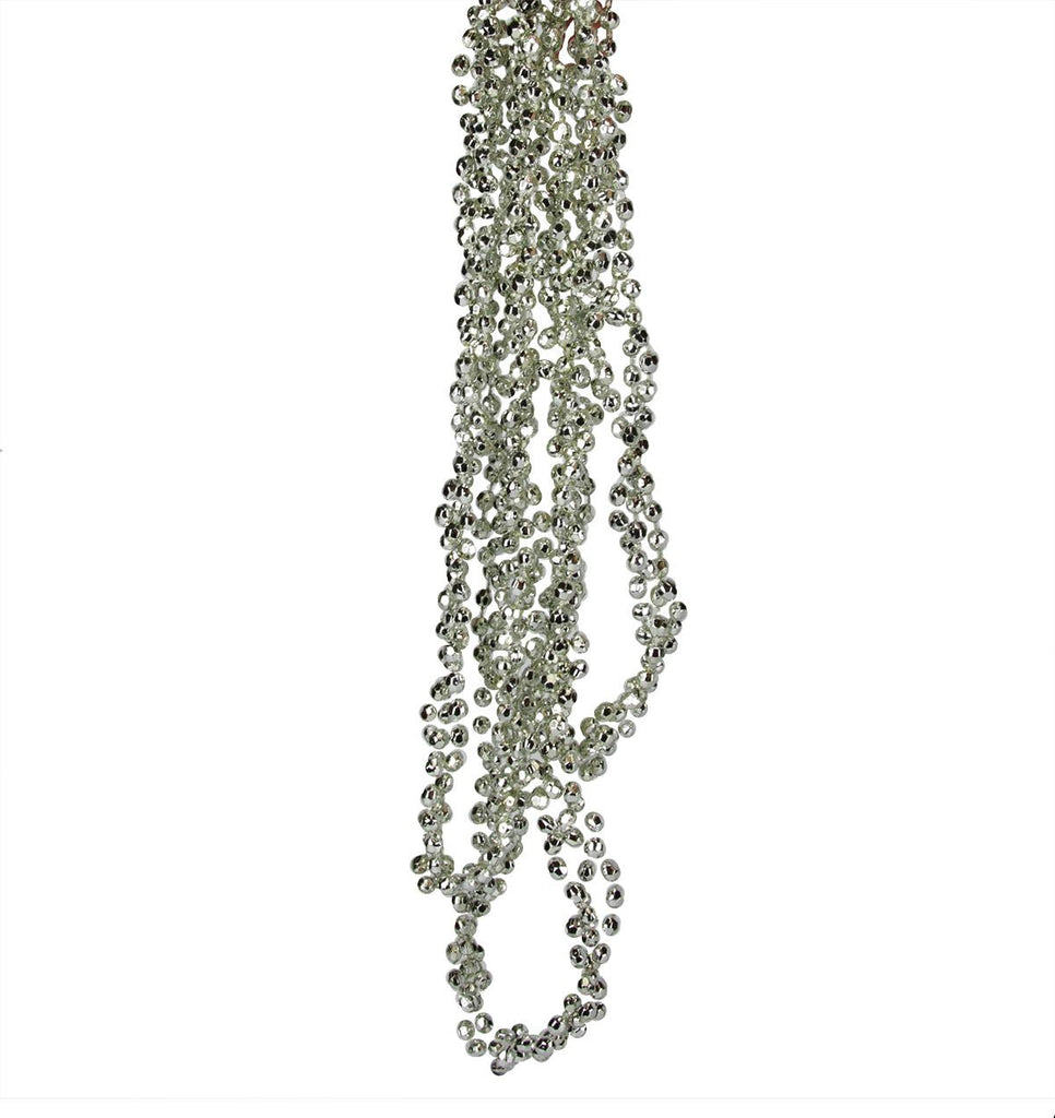 9' Shiny Silver Beaded Christmas Garland