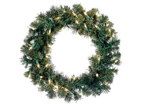 18" Pre-Lit Deluxe Windsor Pine Artificial Christmas Wreath - Clear Lights