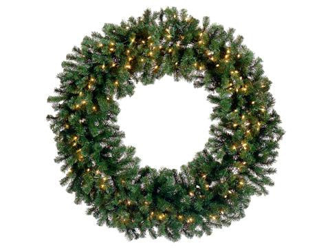 48" Pre-Lit Deluxe Windsor Pine Artificial Christmas Wreath - Clear Lights