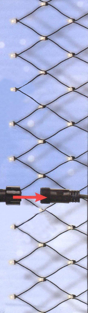 3' x 4' Twinkling Warm White LED Christmas Net Light Connect 24V Extension Set - Black Wire