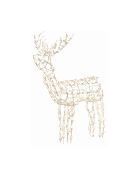 48" Lighted and Animated Standing Buck Deer Christmas Yard Art - Clear Lights