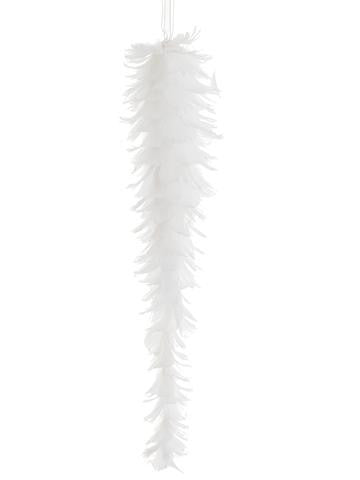 12" Tell a Story White Feather Glittered Icicle Drop Christmas Ornament