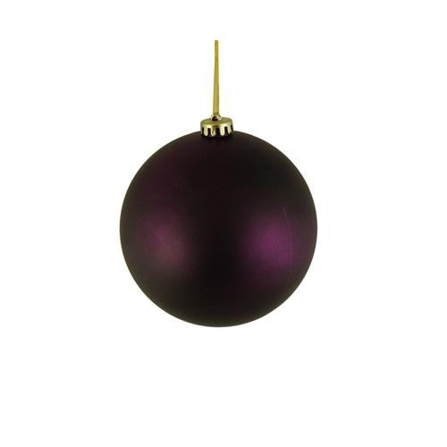 Matte Purple Plum Shatterproof Christmas Ball Ornament 6" (150mm)