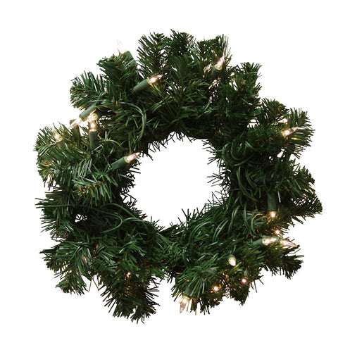 10" Pre-Lit Deluxe Windsor Pine Artificial Christmas Wreath - Clear Lights