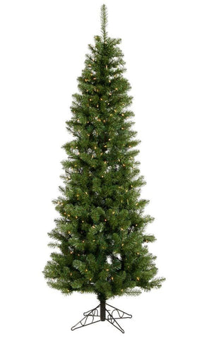 7.5' Pre-Lit LED Salem Pine Pencil Artificial Christmas Tree - Clear Lights