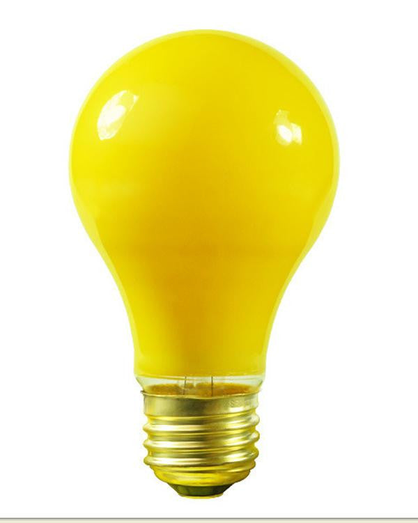 Pack of 25 Opaque Yellow E26 Base Replacement A19 Light Bulbs - 25 Watts