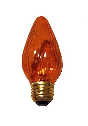 Pack of 25 Transparent Amber Flame E26 Base Replacement F15 Light Bulbs 25W