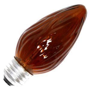 25 Transparent Amber Flame E26 Base Replacement F15 Light Bulbs - 40 Watts