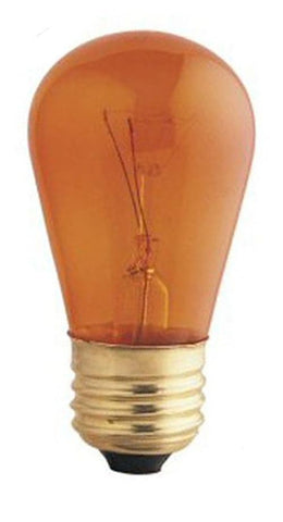 Pack of 20 Transparent Amber E26 Base Replacement S14 Light Bulbs - 11 Watts