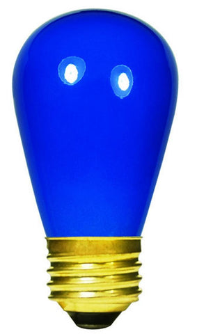 Pack of 20 Opaque Blue E26 Base Replacement S14 Light Bulbs - 11 Watts