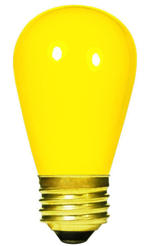 Pack of 20 Opaque Yellow E26 Base Replacement S14 Light Bulbs - 11 Watts