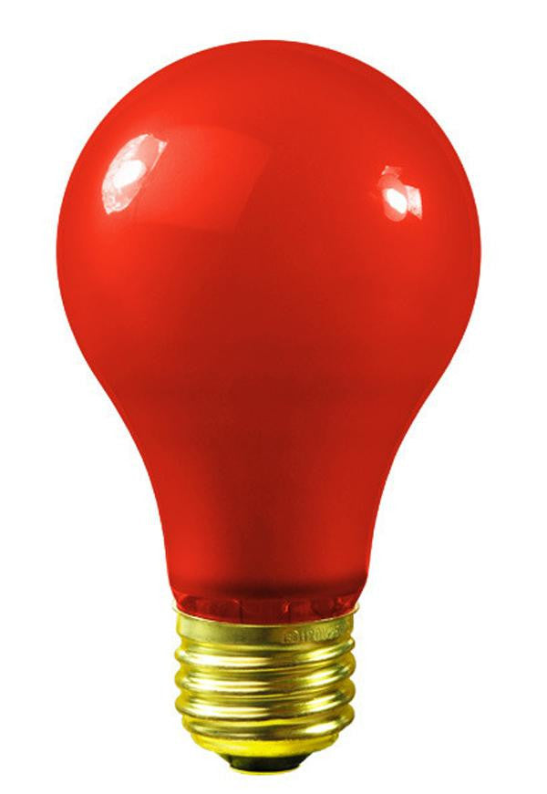 Pack of 25 Opaque Red E26 Base Replacement A19 Light Bulbs - 25 Watts