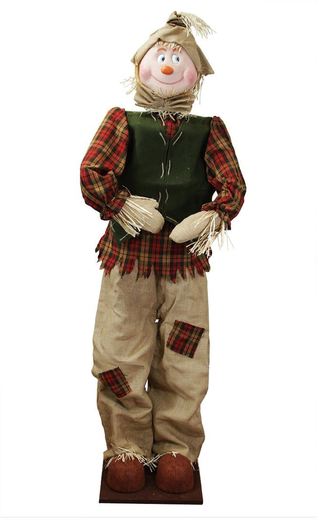 Huge 6 Foot Life-Size Decorative Plush Autumn Scarecrow - Sitting or Standing