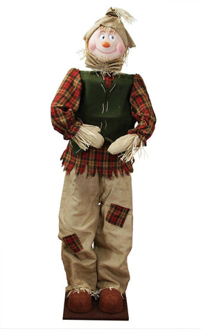 Huge 6 Foot Life-Size Decorative Plush Autumn Scarecrow - Sitting or Standing