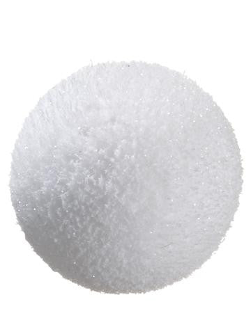 6.5" Tell a Story White Glitter Snowball Christmas Ornament