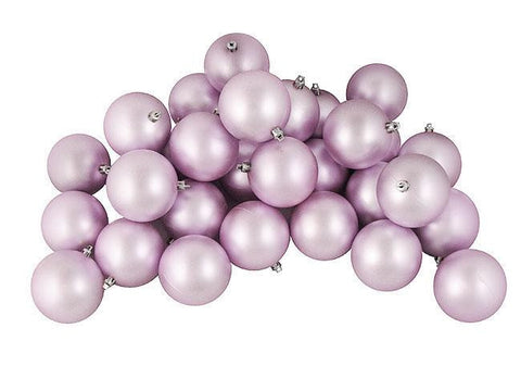 32ct Matte Pink Lavender Shatterproof Christmas Ball Ornaments 3.25" (80mm)