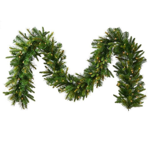 9' x 14" Pre-Lit Mixed Cashmere Pine Artificial Christmas Garland - Warm Clear LED Lights