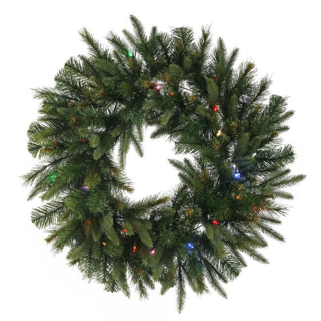 24" Pre-Lit Mixed Cashmere Pine Artificial Christmas Wreath - Mult-Color LED Lights