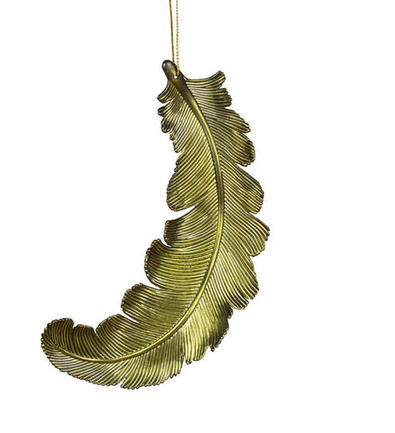 6ct Matte Olive Green Feather Shatterproof Christmas Ornaments 6"