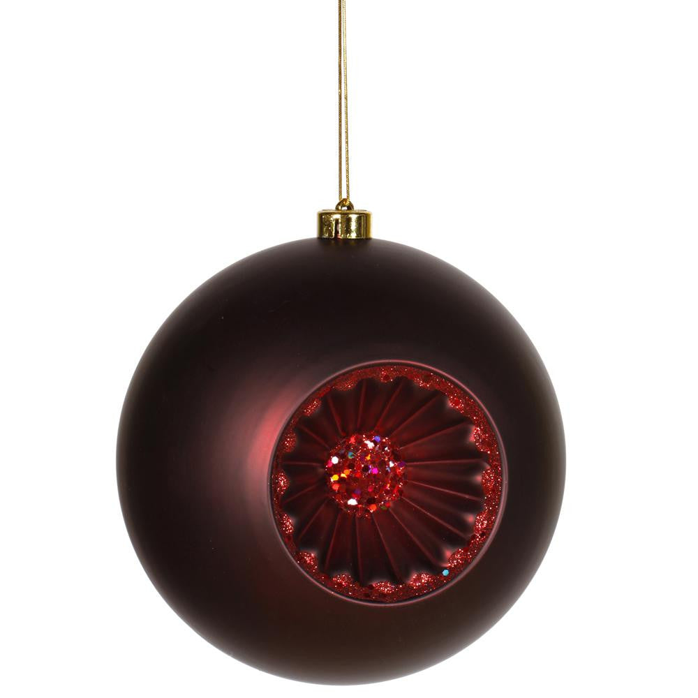 Matte Red Hot Retro Reflector Shatterproof Christmas Ball Ornament 8" (200mm)