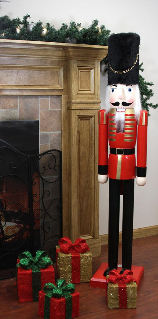 60" Decorative Commerical Size Red Solider Wooden Christmas Nutcracker