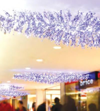 9' LED Lighted Silver Manhattan Lightspray Commercial Display Decoration