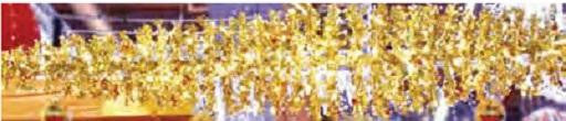 9' LED Lighted Gold Manhattan Lightspray Commercial Display Decoration