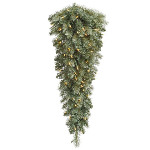 36" Pre-lit Colorado Blue Spruce Artificial Christmas Teardrop Swag - Clear Dura Lights