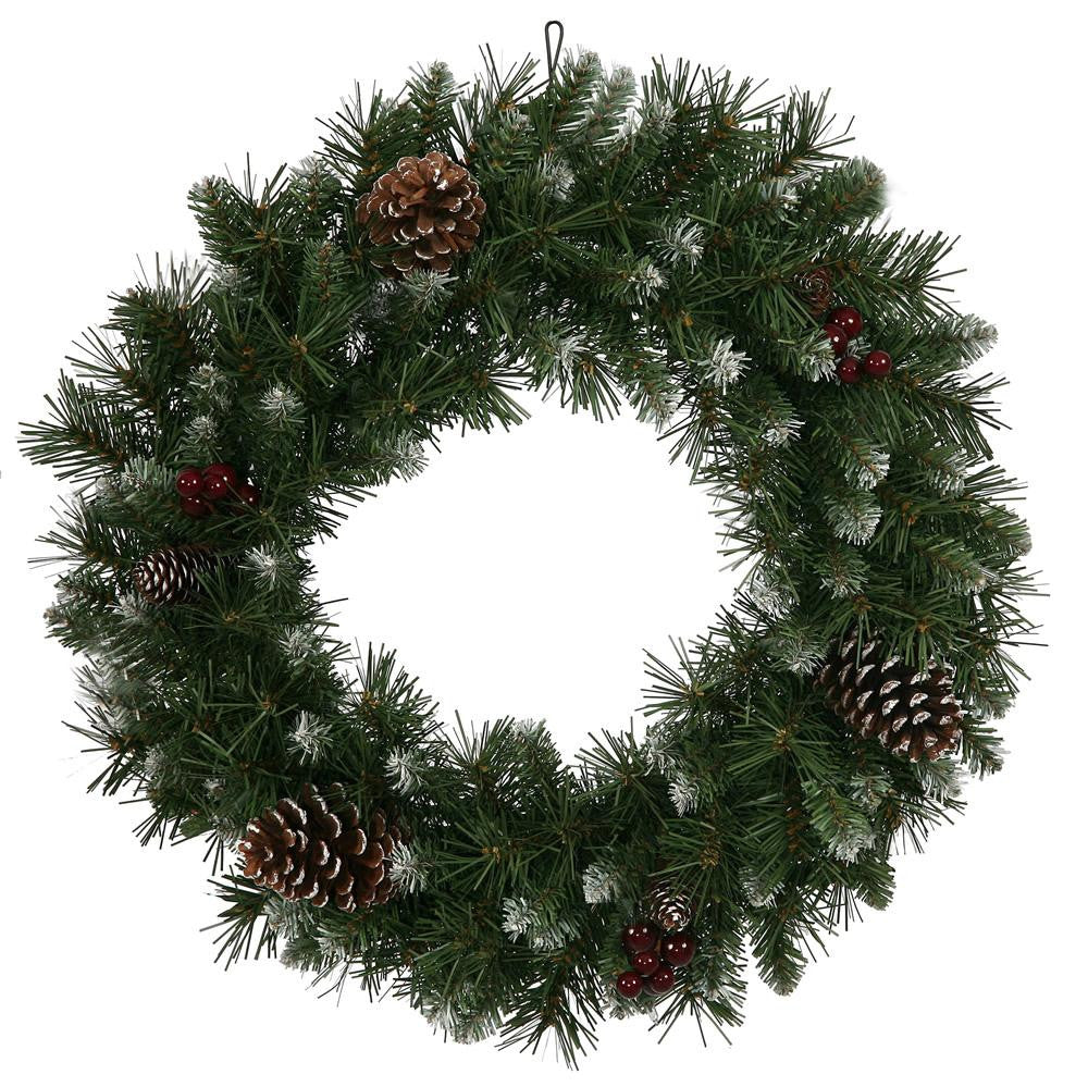 30" Frosted Ashberry Pine Artificial Christmas Wreath - Unlit