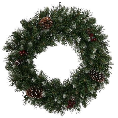 30" Frosted Ashberry Pine Artificial Christmas Wreath - Unlit