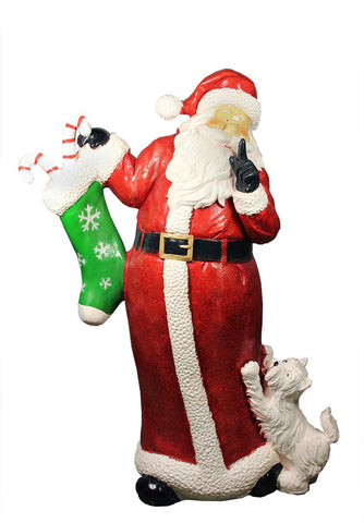 48.5" Commercial Size Santa Claus with Puppy Dog Christmas Display Decoration