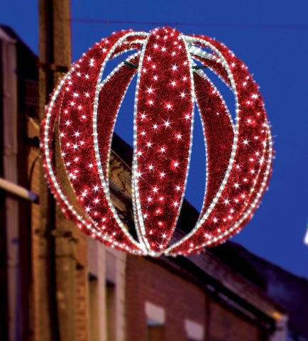 3.3' LED Lighted Red Zurich Sphere Commercial Christmas Display Decoration