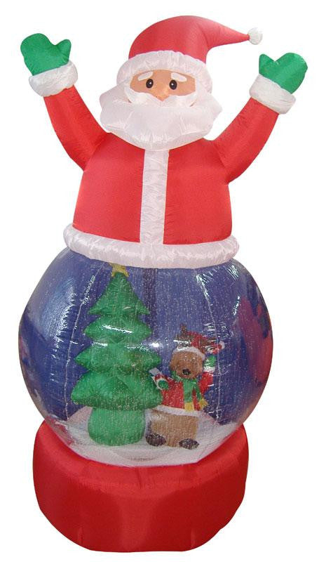 5' Inflatable Santa Claus Snow Globe Lighted Christmas Yard Art Decoration