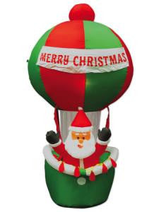 7' Inflatable Santa in Hot Air Balloon Lighted Christmas Yard Art Decoration