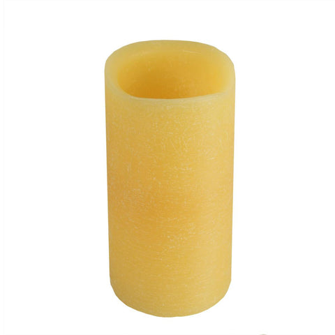 6" Golden Amber Battery Operated Flameless LED Wax Christmas Pillar Candle