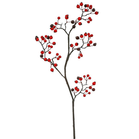 22" Red and Burgundy Mixed Berry Outdoor Artificial Christmas Spray Pick