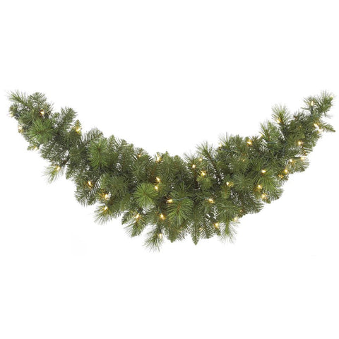 48" Pre-lit Mixed Sierra Pine Artificial Christmas Swag - Clear Lights