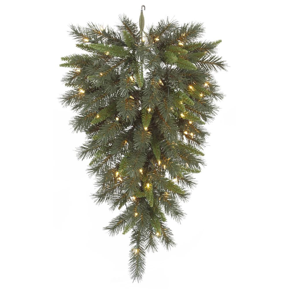 36" Pre-lit Mixed Sierra Pine Artificial Christmas Teardrop Swag - Clear Lights