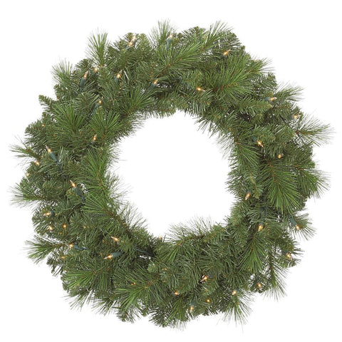 30" Pre-Lit Mixed Sierra Pine Artificial Christmas Wreath - Clear Lights